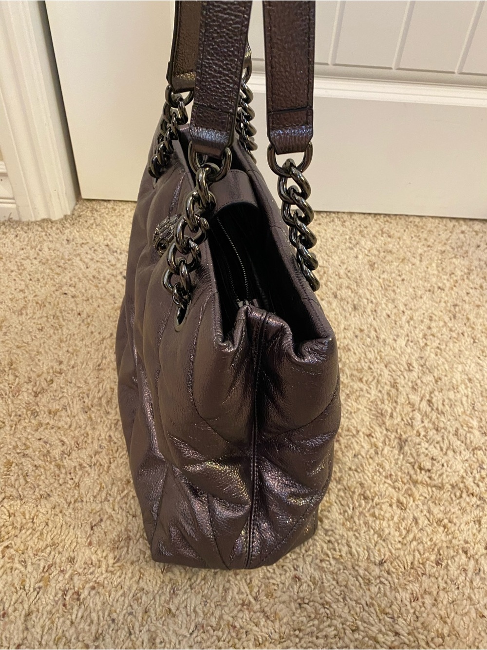Kurt Geiger Leather Soho dark metallic bag - Picture 7 of 16